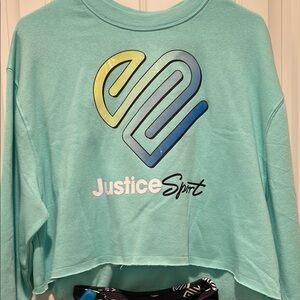 Justice Kids Aqua Blue Cropped Top